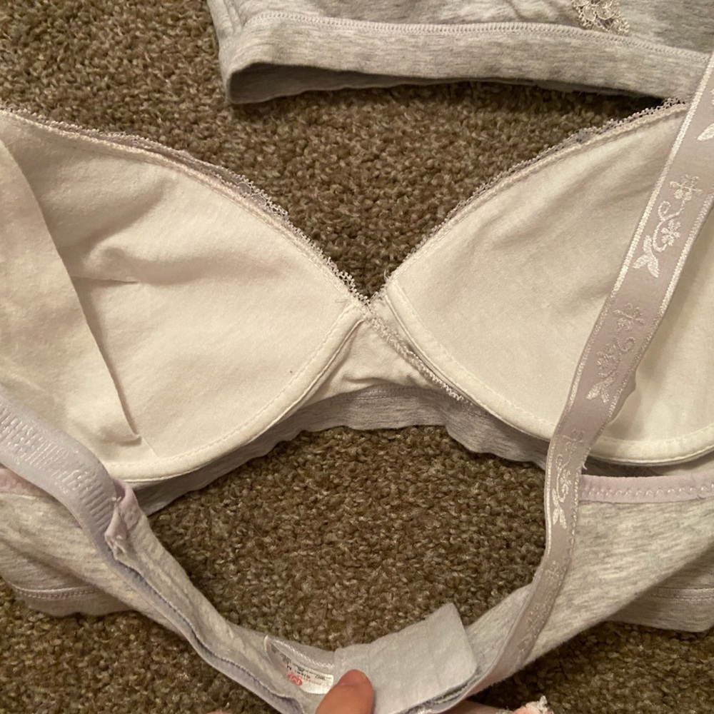 Women's Lace Trim Bras - Pink and Gray - Picture 8 of 13